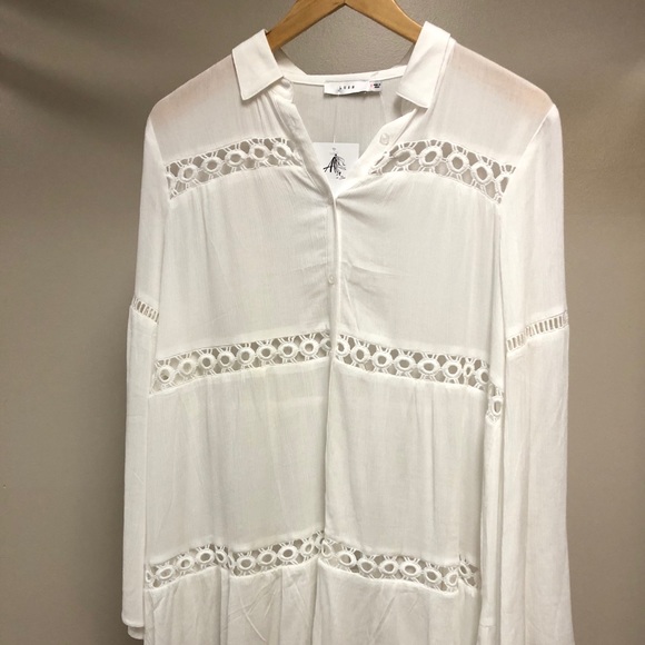 white button down swim cover up